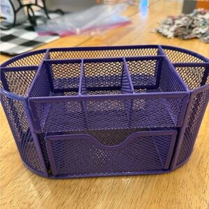 Purple Mesh Desk Organizer